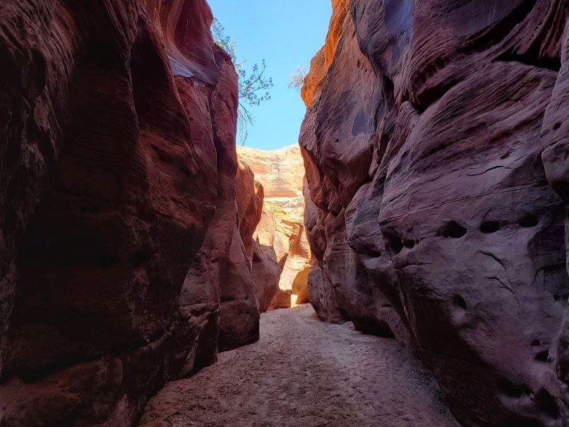 Narrows with illuminated wall