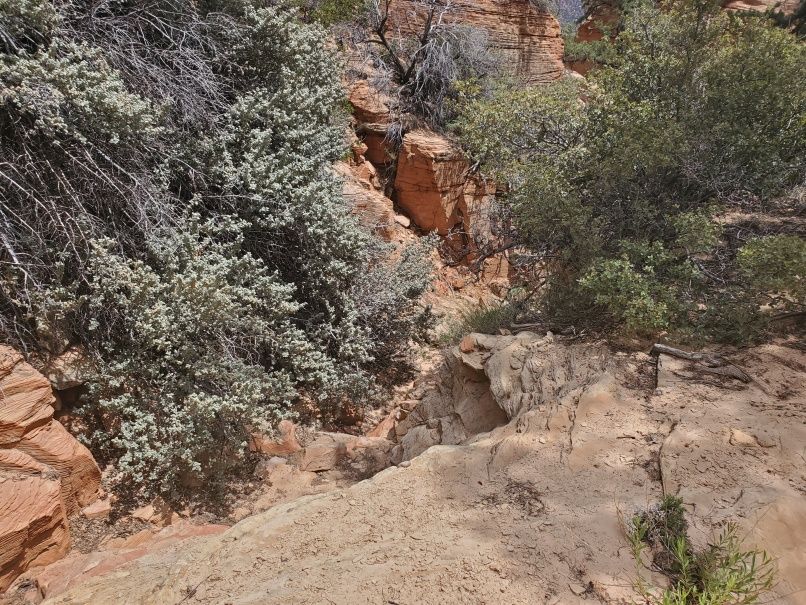 Steep descent on Stock Trail