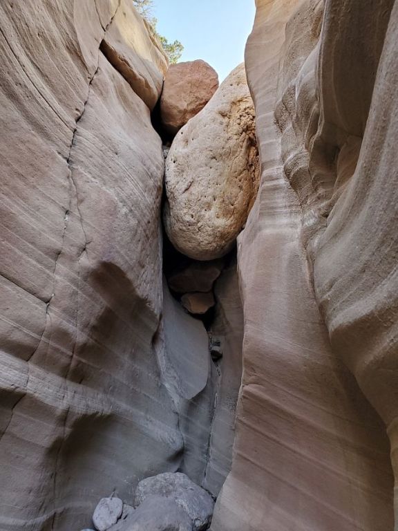 First drop into slot canyon Round Valley Draw